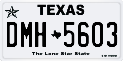 TX license plate DMH5603