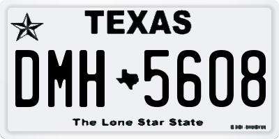 TX license plate DMH5608
