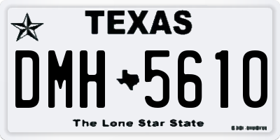 TX license plate DMH5610