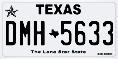 TX license plate DMH5633