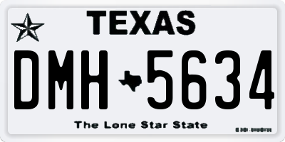 TX license plate DMH5634