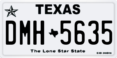 TX license plate DMH5635