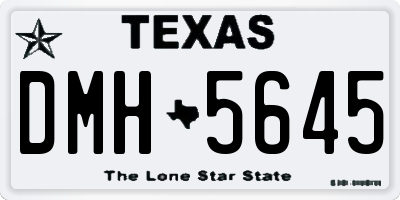 TX license plate DMH5645
