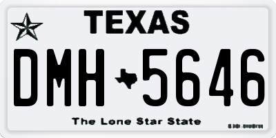 TX license plate DMH5646