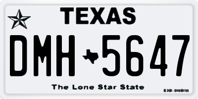 TX license plate DMH5647