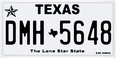 TX license plate DMH5648