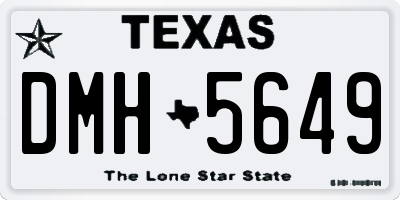 TX license plate DMH5649