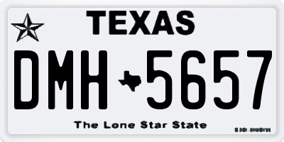 TX license plate DMH5657