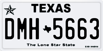 TX license plate DMH5663
