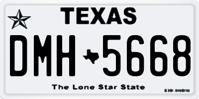 TX license plate DMH5668