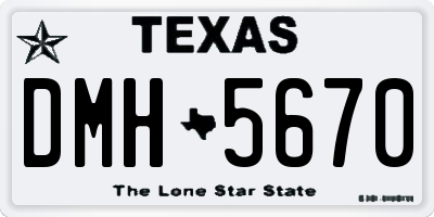 TX license plate DMH5670