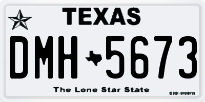 TX license plate DMH5673
