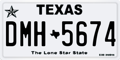 TX license plate DMH5674