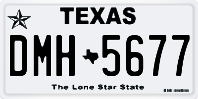 TX license plate DMH5677