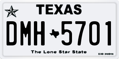 TX license plate DMH5701