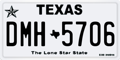TX license plate DMH5706