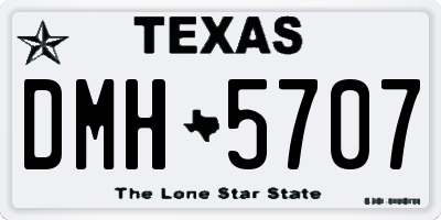 TX license plate DMH5707