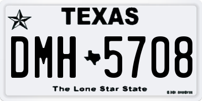 TX license plate DMH5708
