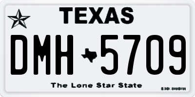 TX license plate DMH5709