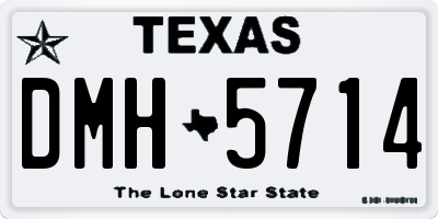 TX license plate DMH5714