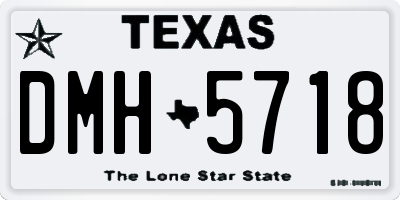 TX license plate DMH5718