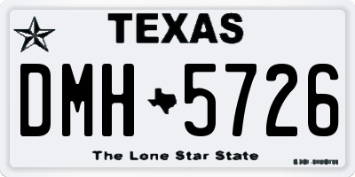 TX license plate DMH5726