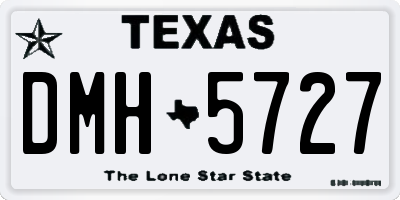 TX license plate DMH5727