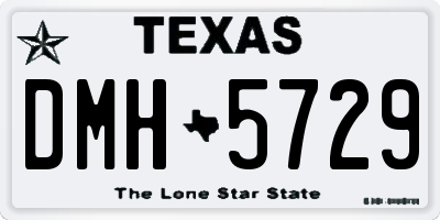 TX license plate DMH5729