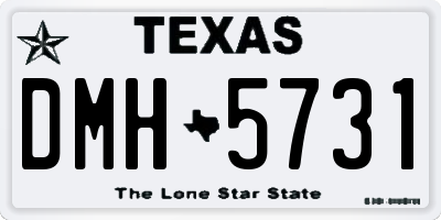 TX license plate DMH5731