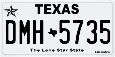 TX license plate DMH5735
