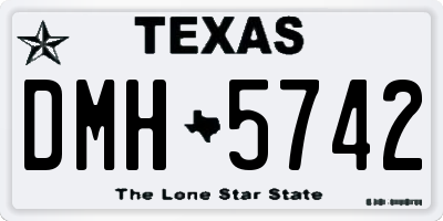 TX license plate DMH5742