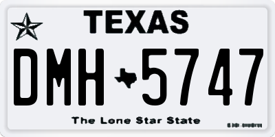 TX license plate DMH5747