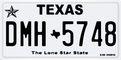 TX license plate DMH5748