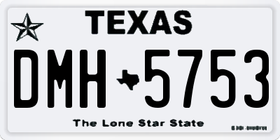 TX license plate DMH5753