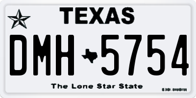 TX license plate DMH5754