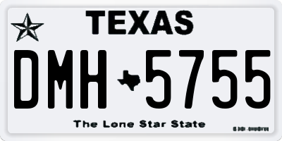 TX license plate DMH5755