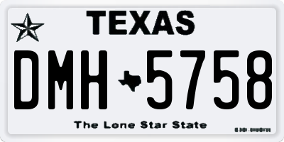 TX license plate DMH5758