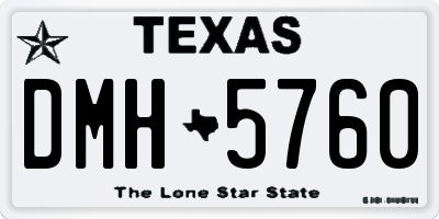 TX license plate DMH5760