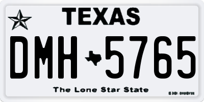 TX license plate DMH5765