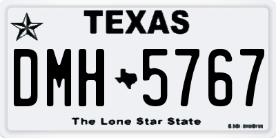 TX license plate DMH5767