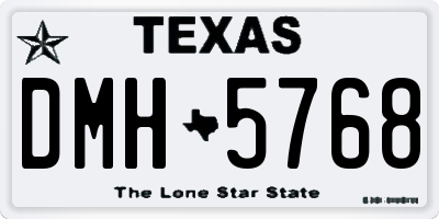 TX license plate DMH5768