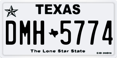 TX license plate DMH5774