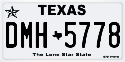 TX license plate DMH5778