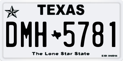 TX license plate DMH5781