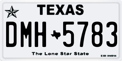 TX license plate DMH5783