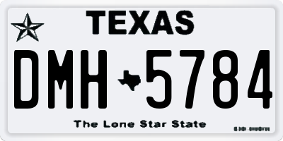 TX license plate DMH5784