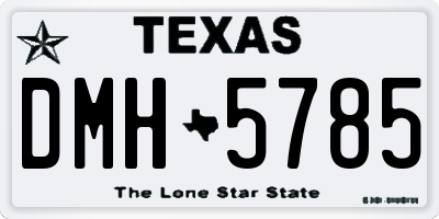 TX license plate DMH5785