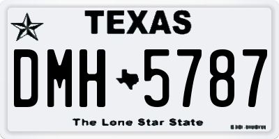 TX license plate DMH5787