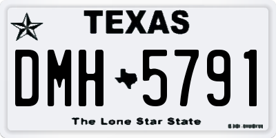 TX license plate DMH5791