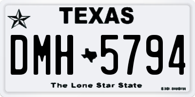 TX license plate DMH5794